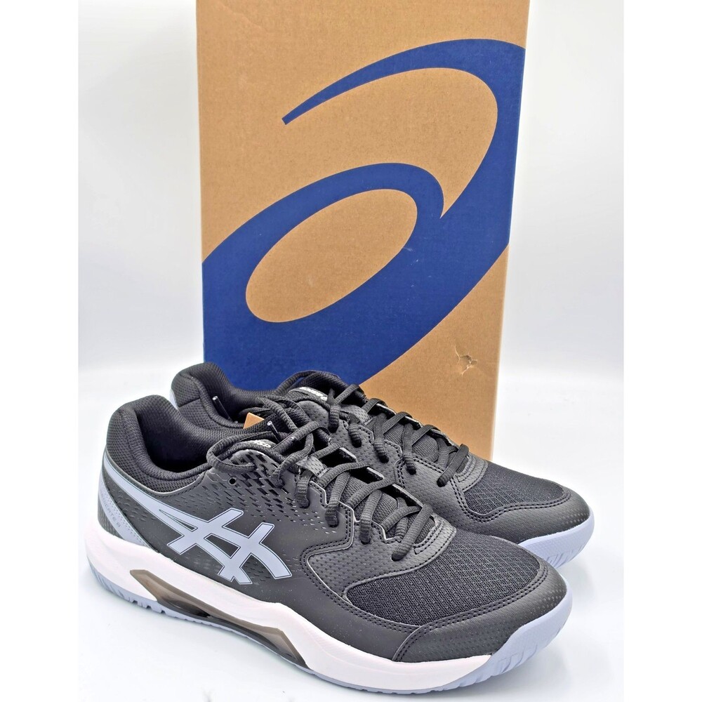 ASICS GEL DEDICATE 8 MEN'S 10 BLACK GREY BLUE TENNIS SHOES 1041A408-003 NEW